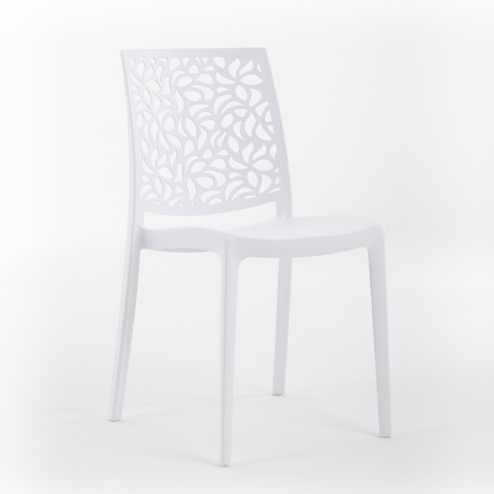 Anna – sedia in polipropilene monoblocco impilabile, colore bianco